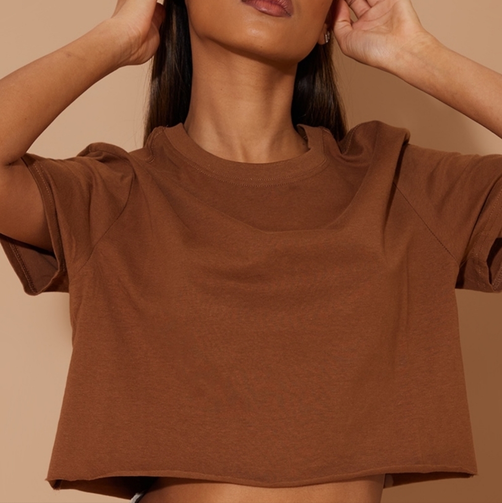 Prettylittlething oversized crop t-shirt
